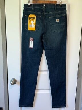 Carhartt Jeans Womens Rugged Flex Slim Fit Denim BD4976-W Size 10 Tall New AA115